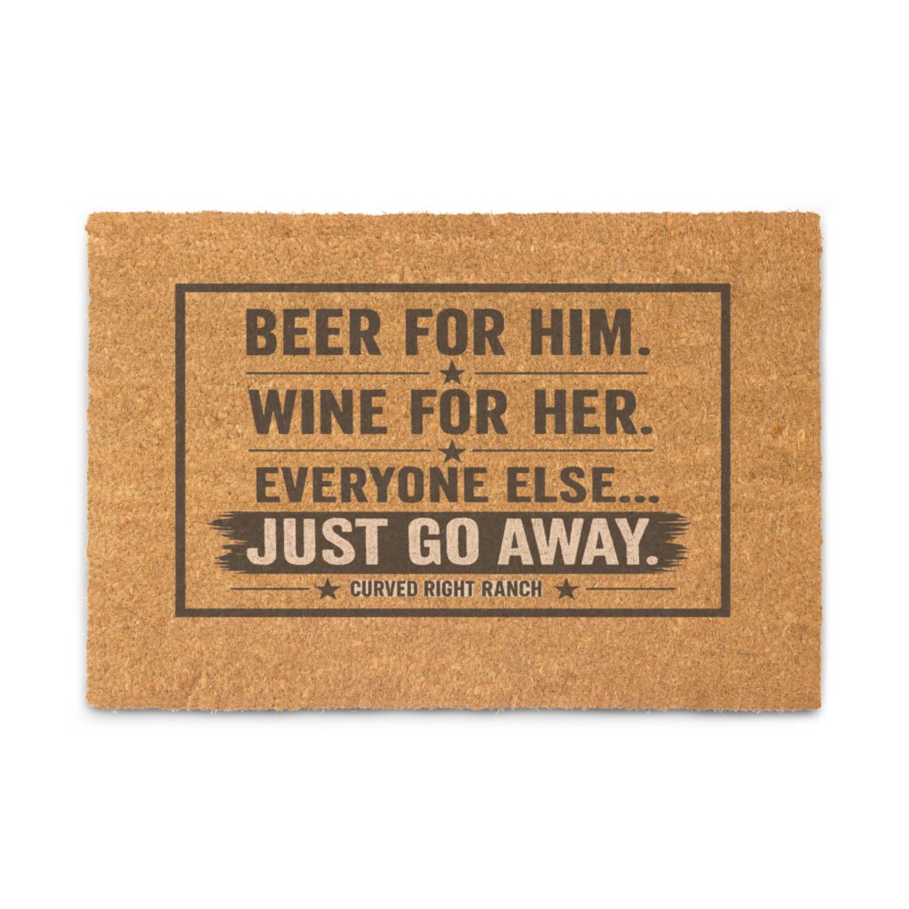 Beer for him/wine for her- Coir doormat