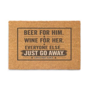 Beer for him/wine for her- Coir doormat