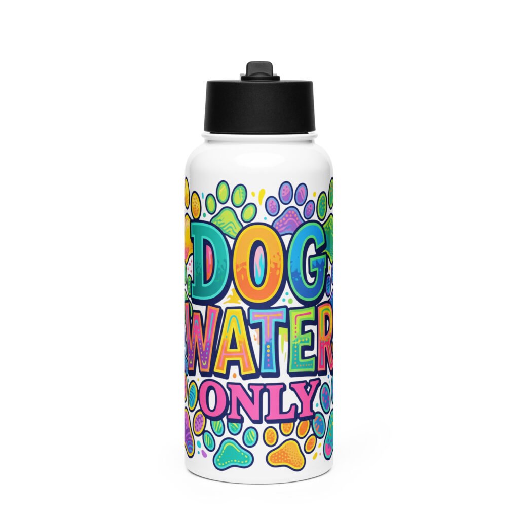Dog Water Only-Stainless steel water bottle with a straw lid