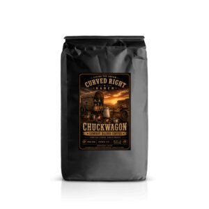 Curved Right Ranch™ “Chuckwagon” Cowboy Blend Whole Bean Coffee – 1 LB Bag