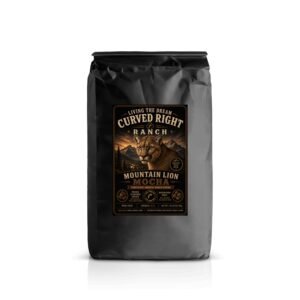 Curved Right Ranch™ “Mountain Lion Mocha” Whole Bean Coffee – 1 LB Bag