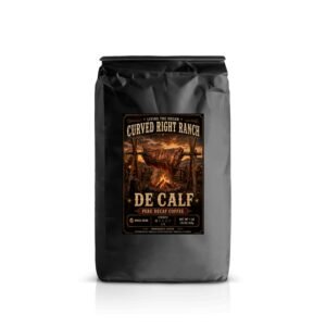 Curved Right Ranch™ “De-Calf” Peru Decaf Whole Bean Coffee – 1 LB Bag