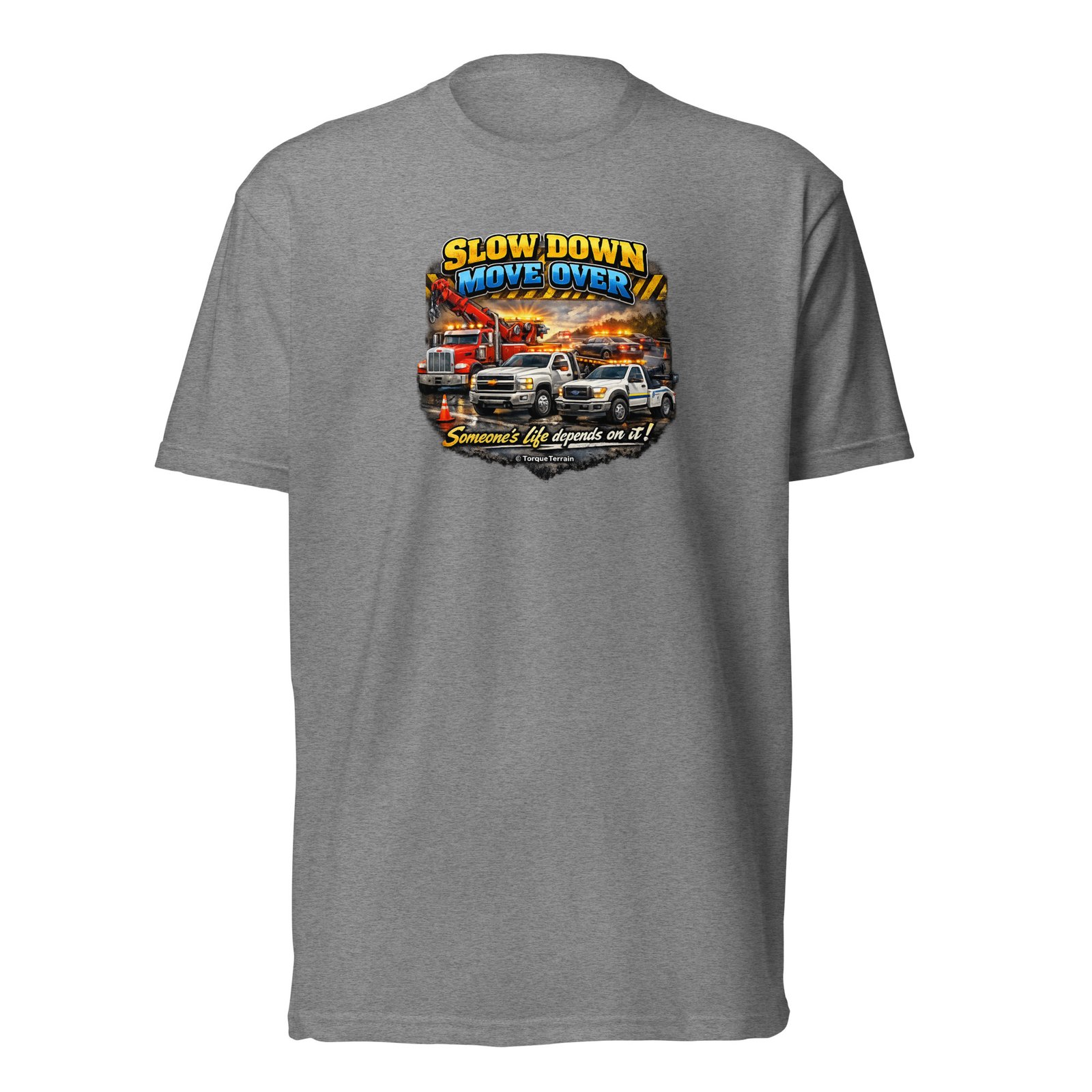 Slow Down Move Over- Unisex Fitted T-Shirt - Image 4