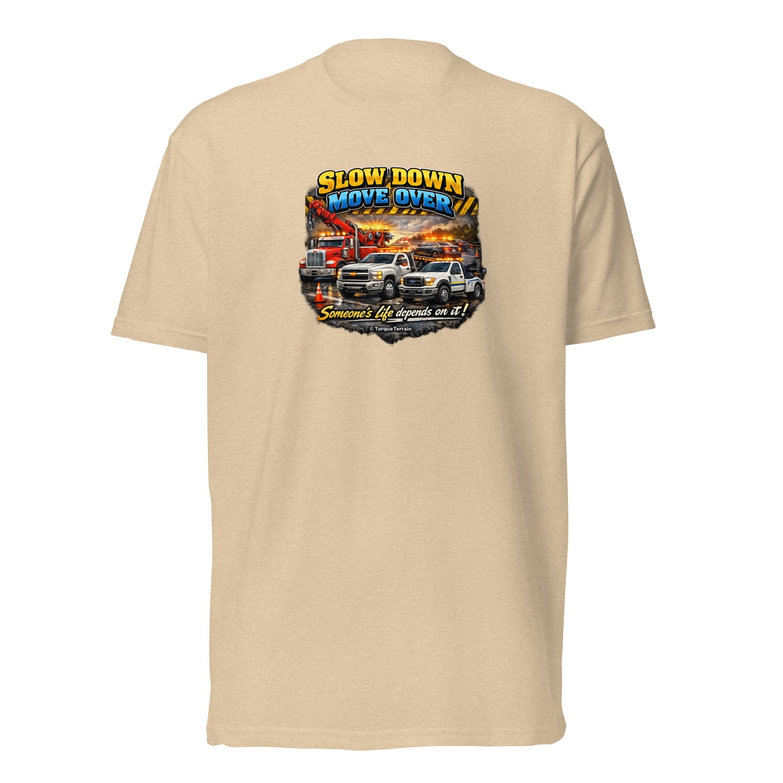 Slow Down Move Over- Unisex Fitted T-Shirt - Image 5