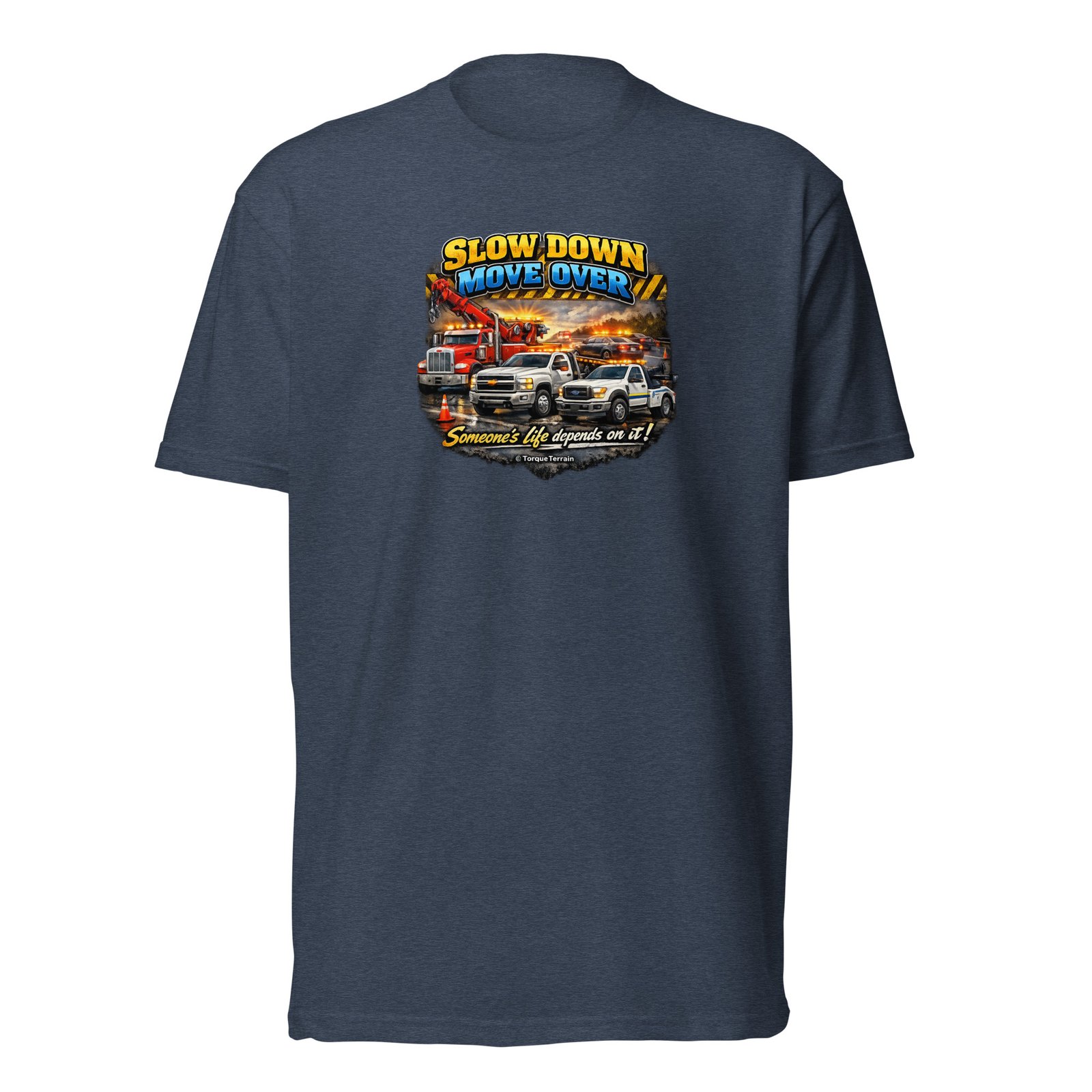 Slow Down Move Over- Unisex Fitted T-Shirt - Image 2