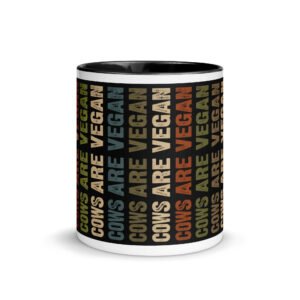 COWS ARE VEGAN-Mug with Color Inside