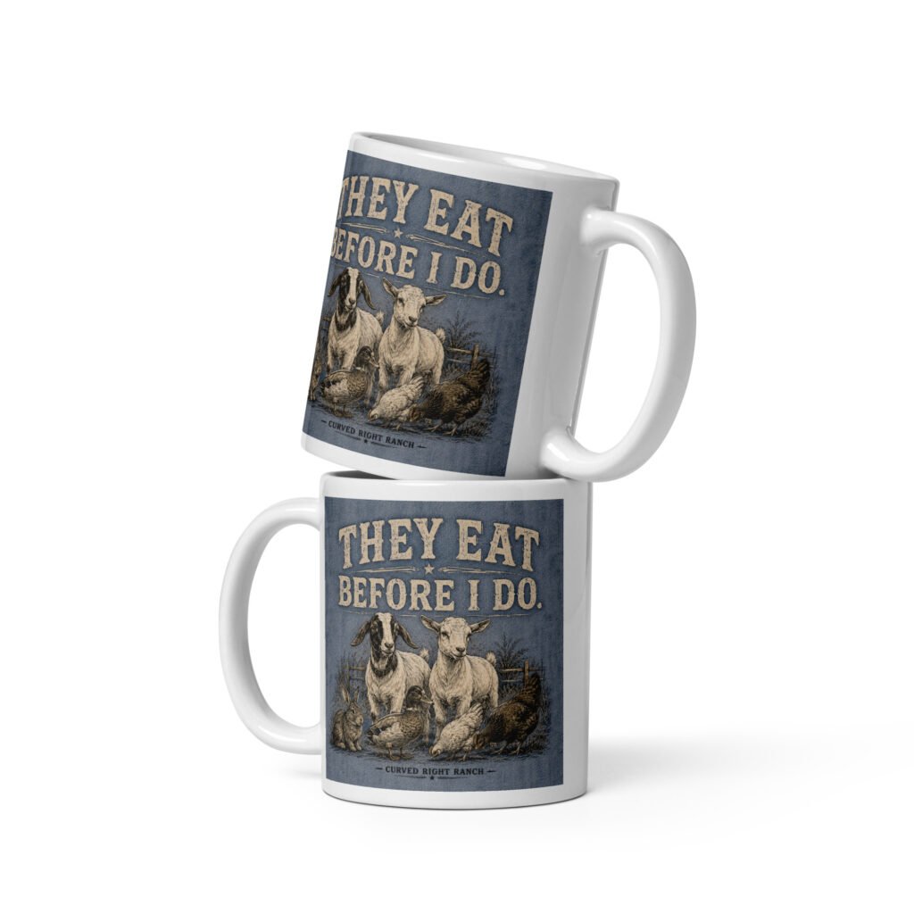 They Eat First-White glossy mug