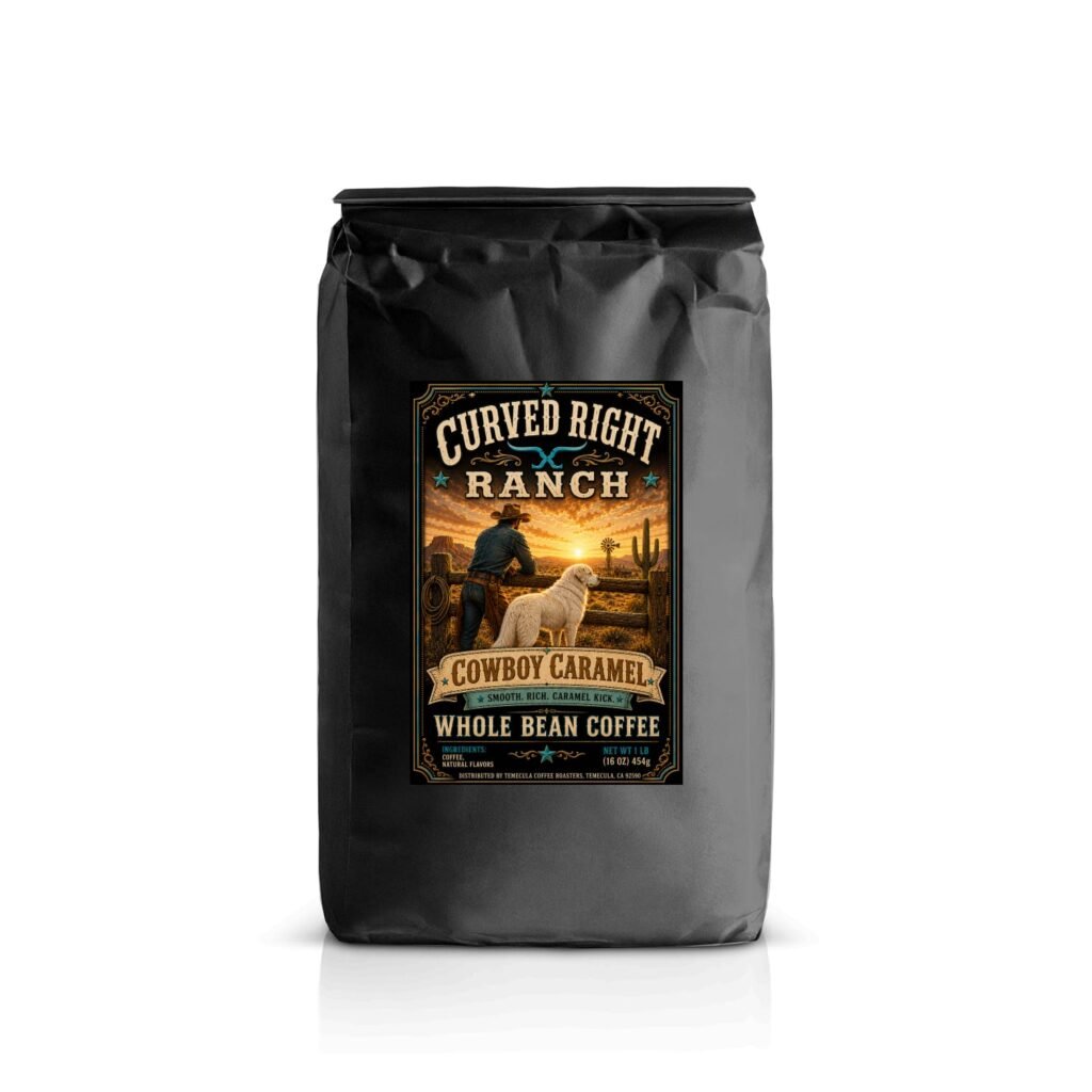 Curved Right Ranch Coffee - Cowboy Carmel