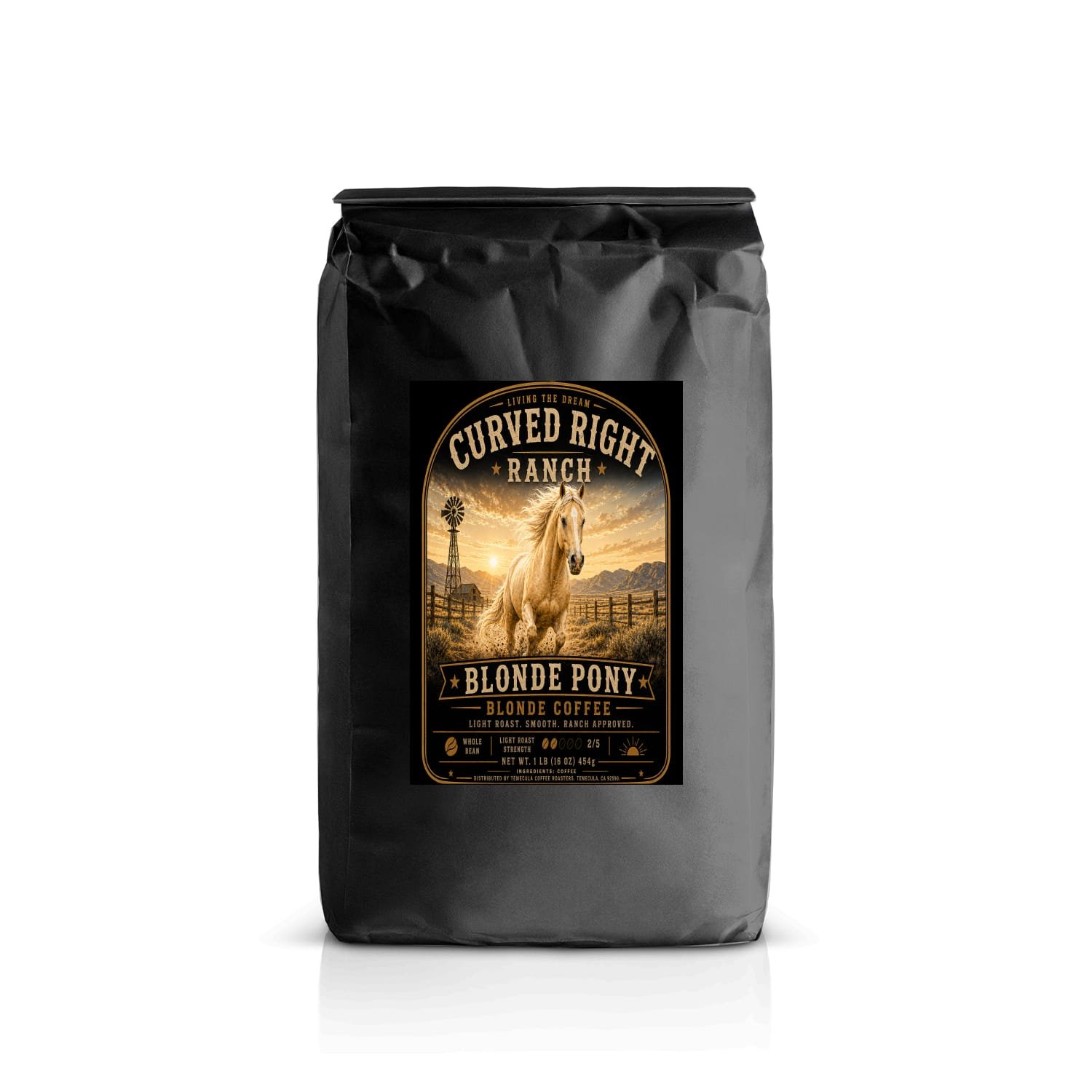 Curved Right Ranch Coffee - Blonde Pony