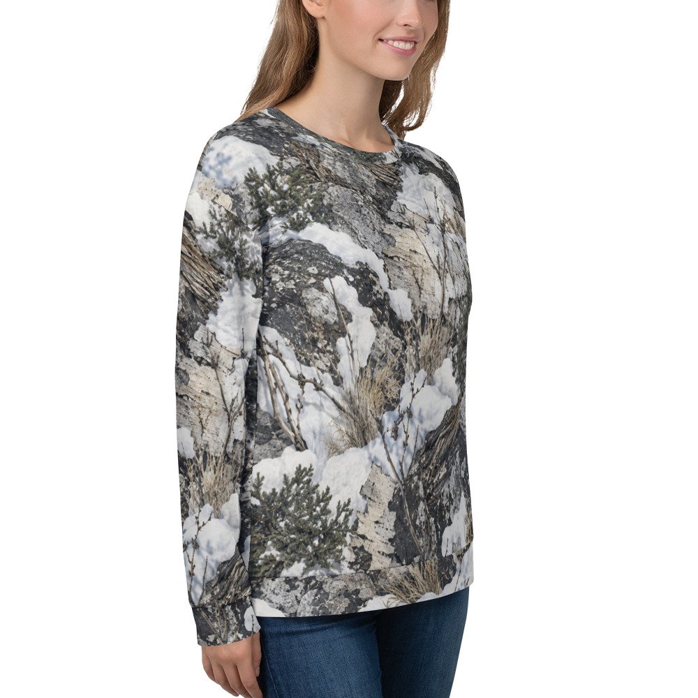 Curved Right Ranch Winter Camp Unisex Sweatshirt - Image 6