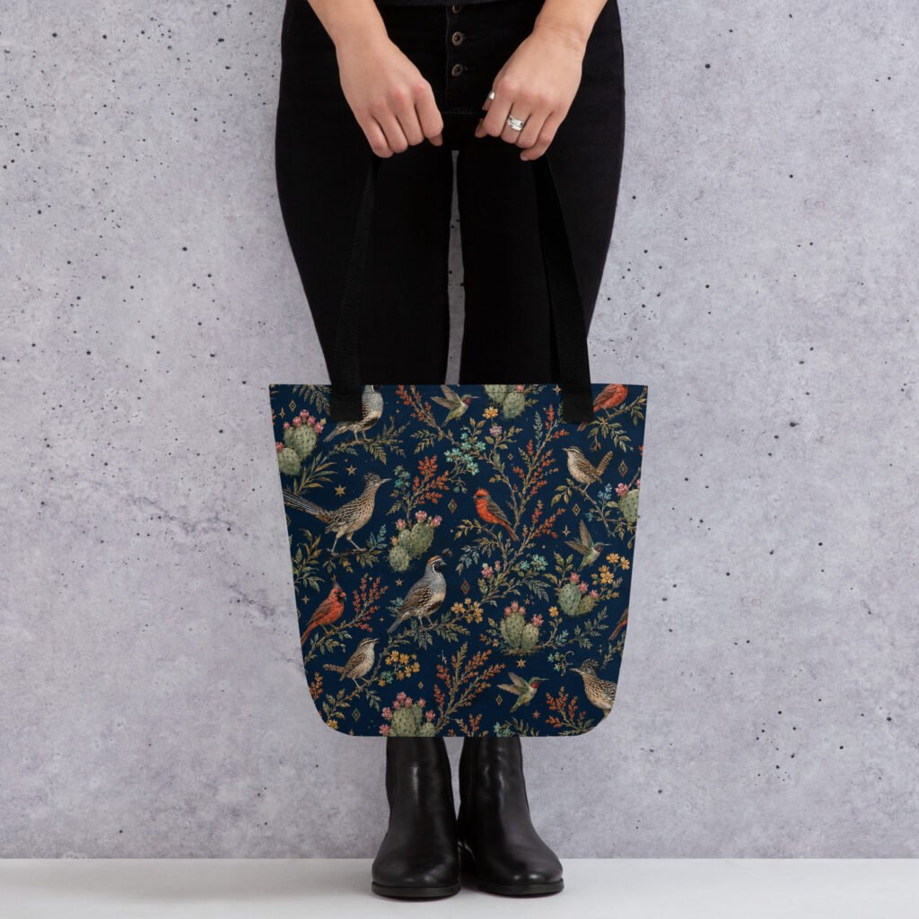 Curved Right Ranch Desert Birds Tote bag