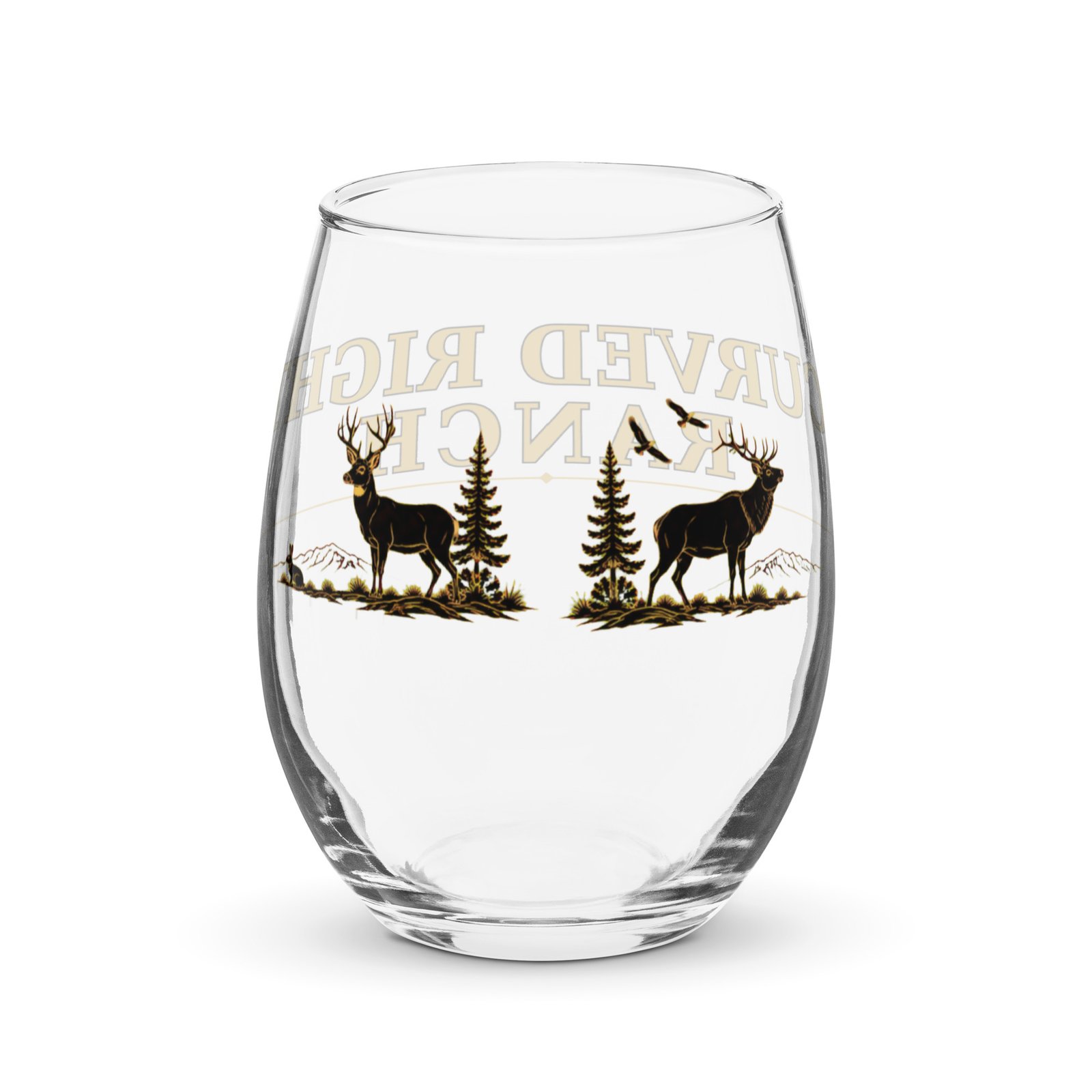 Curved Right Ranch - Stemless wine glass - Image 3