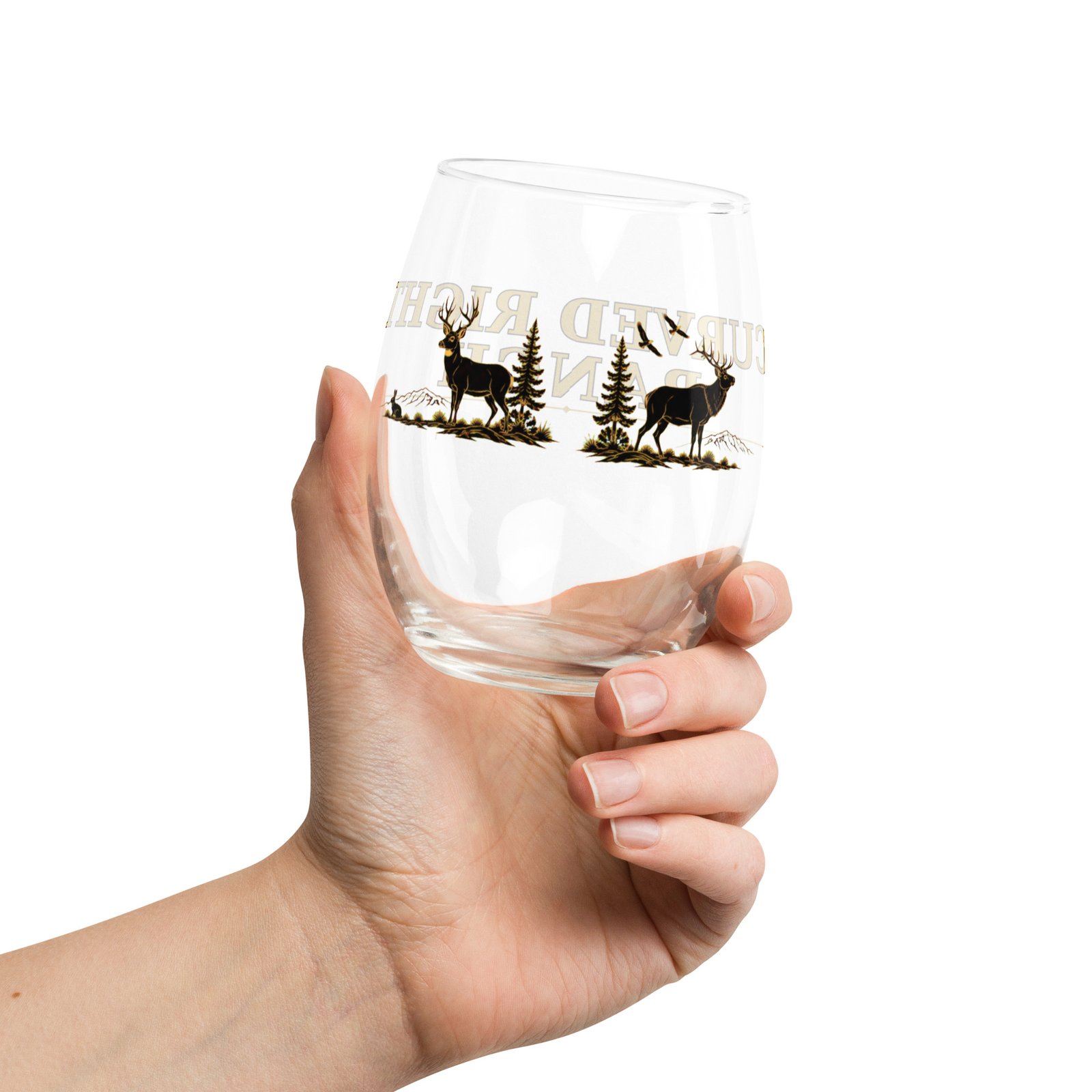 Curved Right Ranch - Stemless wine glass - Image 9