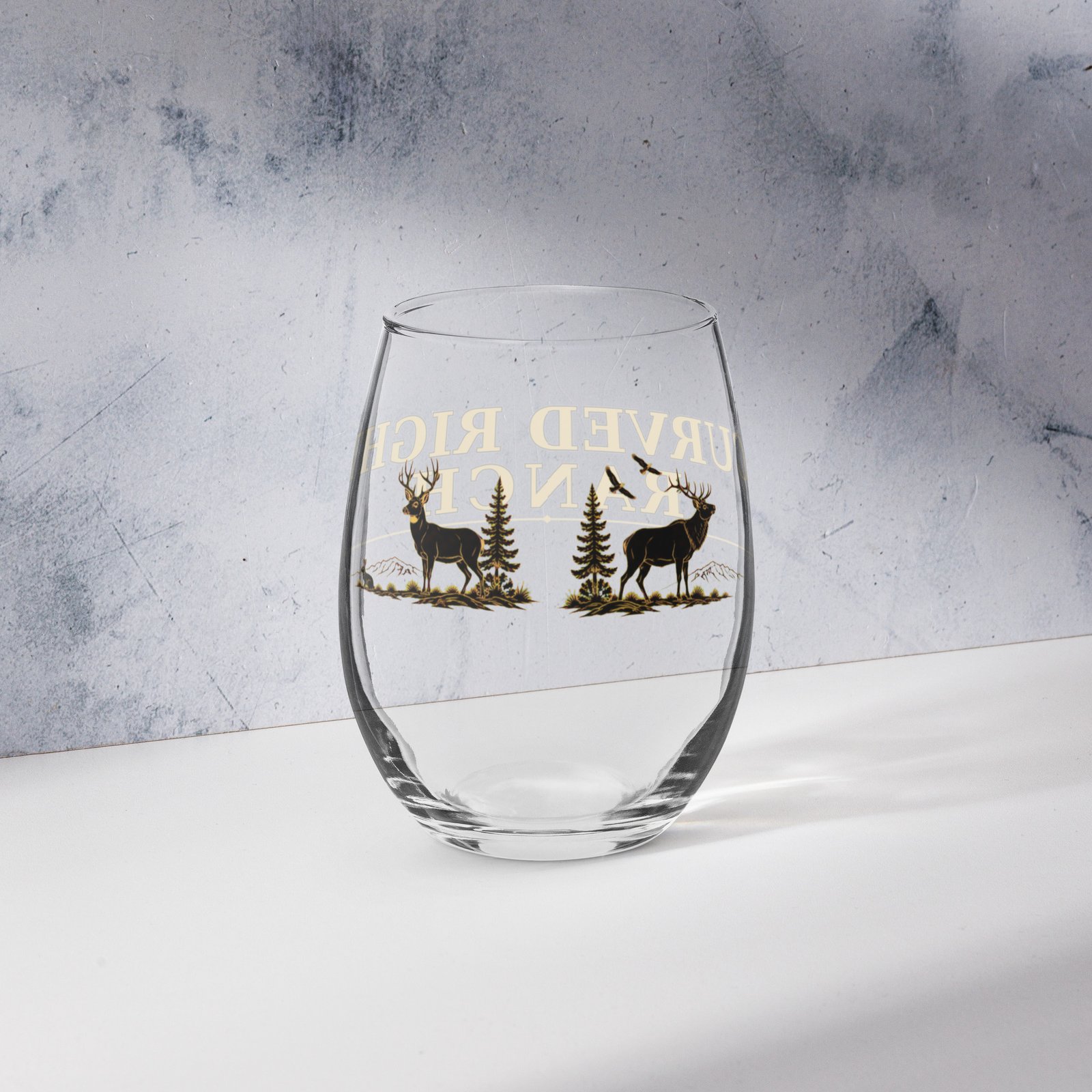 Curved Right Ranch - Stemless wine glass - Image 11