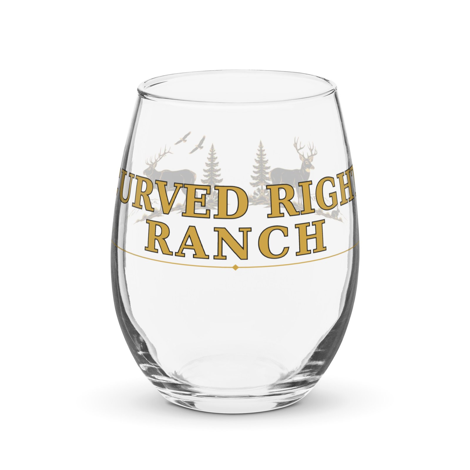 Curved Right Ranch - Stemless wine glass - Image 2