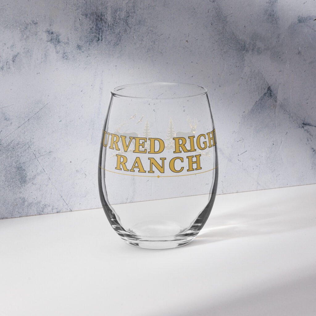 Curved Right Ranch - Stemless wine glass