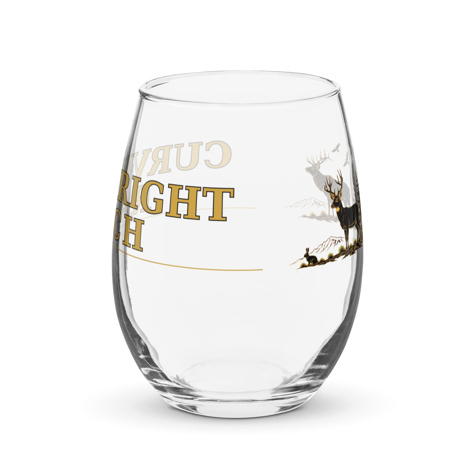 Curved Right Ranch - Stemless wine glass - Image 4