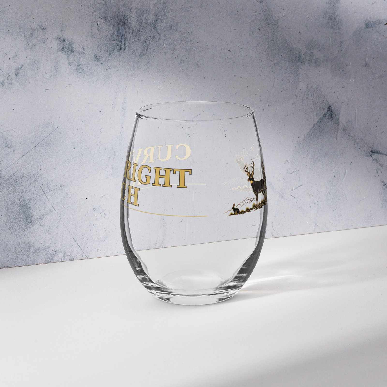 Curved Right Ranch - Stemless wine glass - Image 10