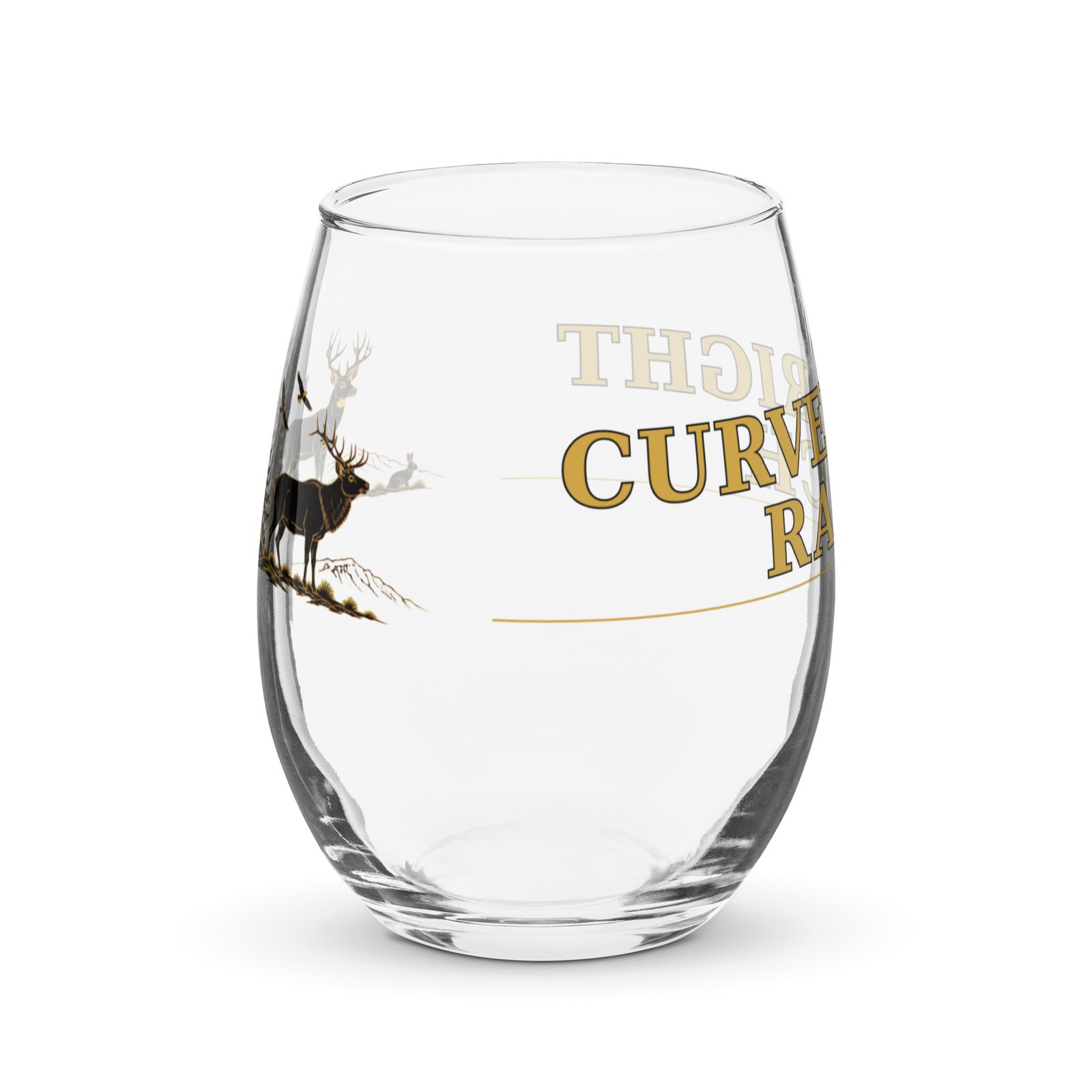 Curved Right Ranch - Stemless wine glass - Image 5