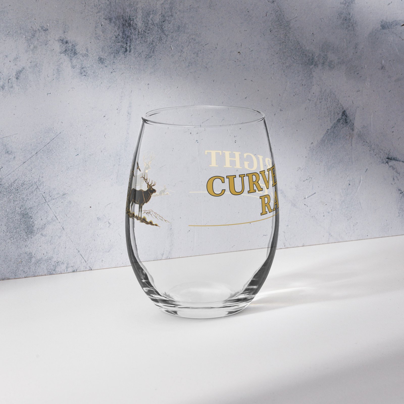 Curved Right Ranch - Stemless wine glass - Image 12
