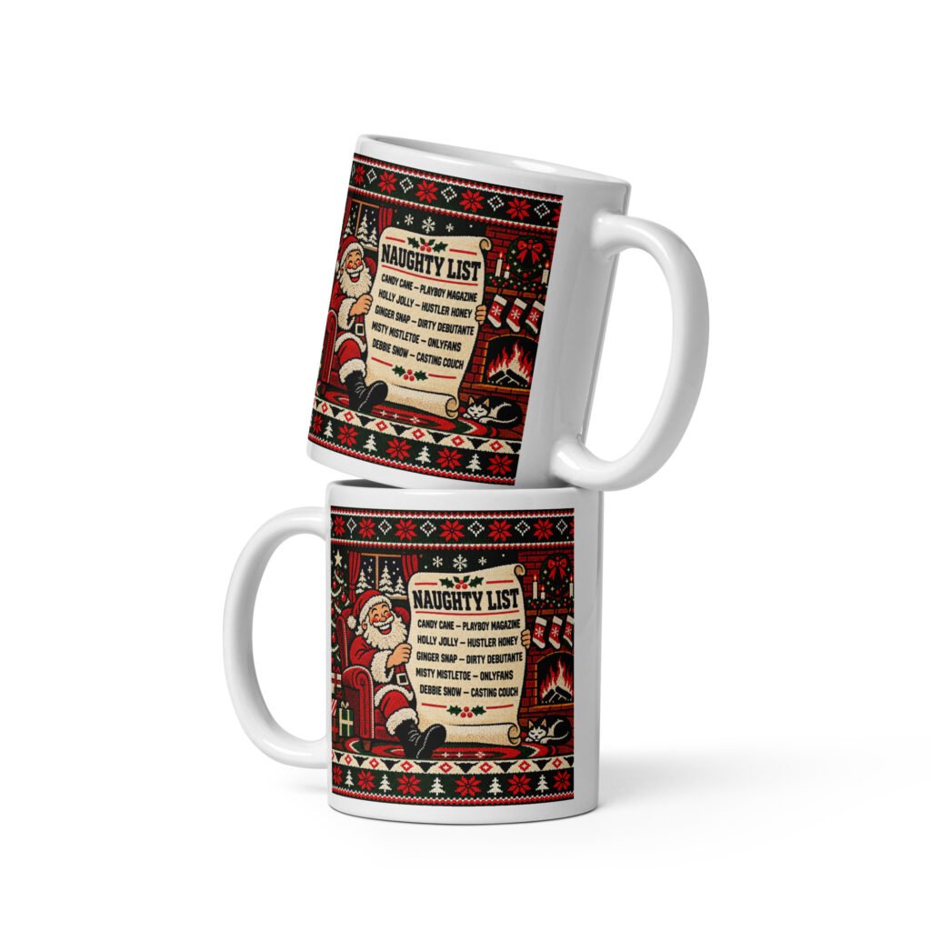Santa NAUGHTY list- White glossy mug