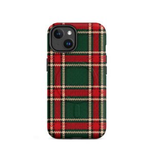 Holiday Plaid MagSafe® tough case for iPhone®